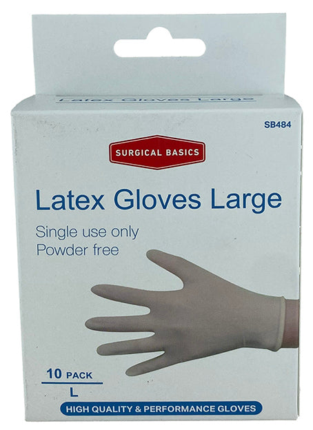 Surgical Basics Latex Gloves Large 10pk