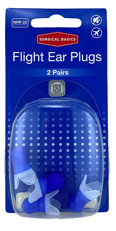 Surgical Basics Flight Pressure Reducing Ear Plugs With a Noise Reduction Rating of NRR 22 (2 Pairs)