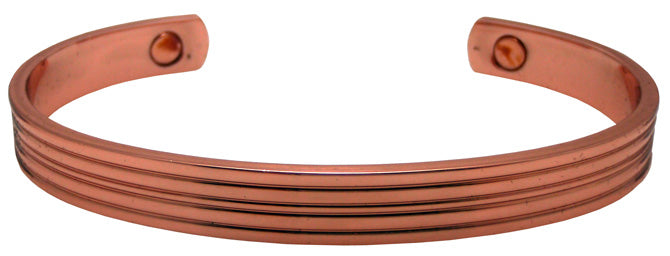 Magnetic Wrist Bangle Copper Ridged