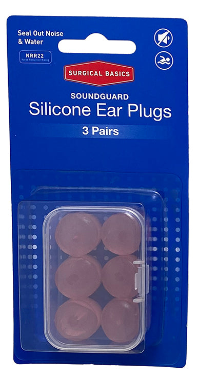 Surgical Basics Silicone Soundguard Ear Plugs 3 Pair