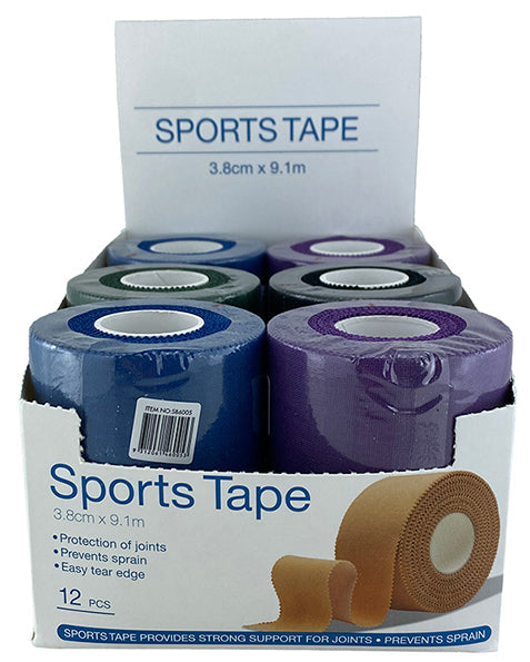 Surgical Basics Sports Tapes (4 Colours) (3.8cmx9.1m) Display of 12