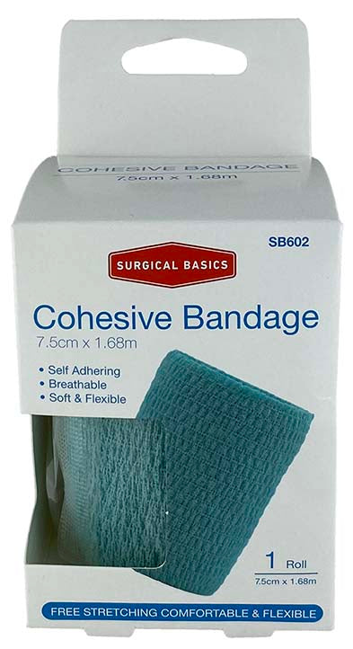 Surgical Basics Self Adherent Cohesive Bandage Blue (7.5cxx1.68m Unstretched)
