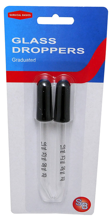 Surgical Basics 1ml Glass Droppers Graduated 2 Pack