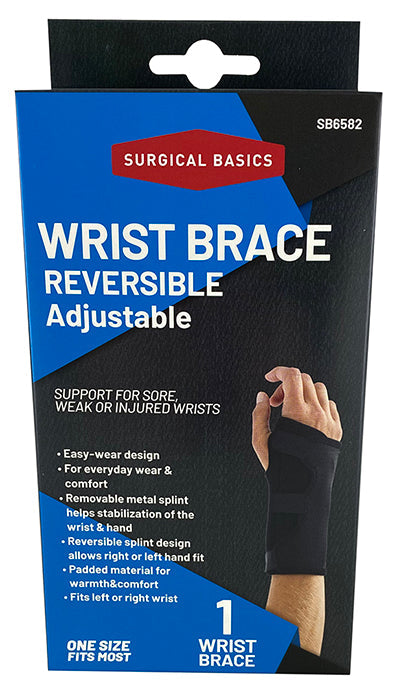 Surgical Basics Wrist Brace Reversible Adjustable Removable Metal Splint