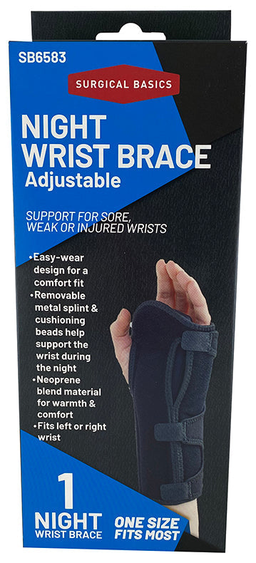 Surgical Basics Wrist Brace Night – Adjustable