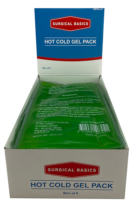 Surgical Basics Hot/cold Green (15 X 30cm) Gel Pack Display of 6