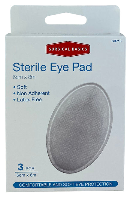 Surgical Basics Eye Pad Sterile 6 X 8cm 3 Pack