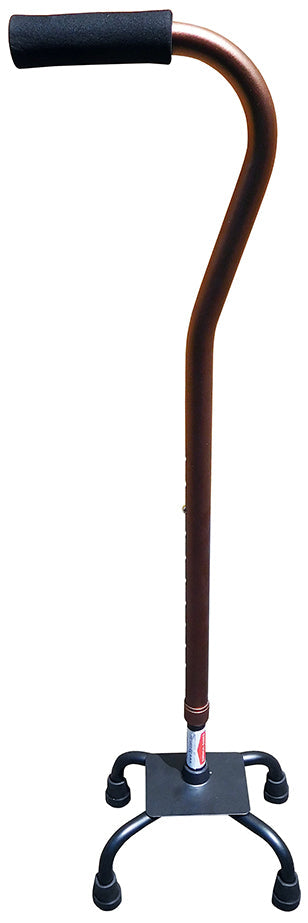 Surgical Basics Walking Stick Gold Adjustable Quad Base 72-95cm