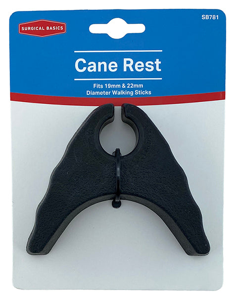 Surgical Basics Cane Rest Black - Fits 19mm & 22mm Diameter Working Sticks