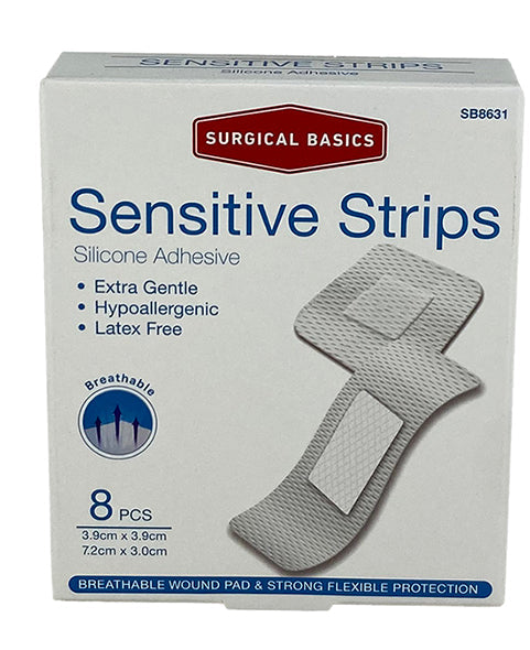 Surgical Basics Sensitive Adhesive Strips 8pk Silicone Adhesive