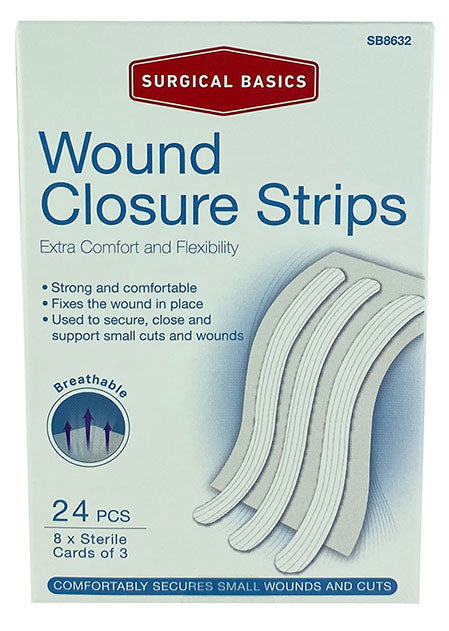 Surgical Basics Wound Closure Strips 6x75mm 24 Strip Pack