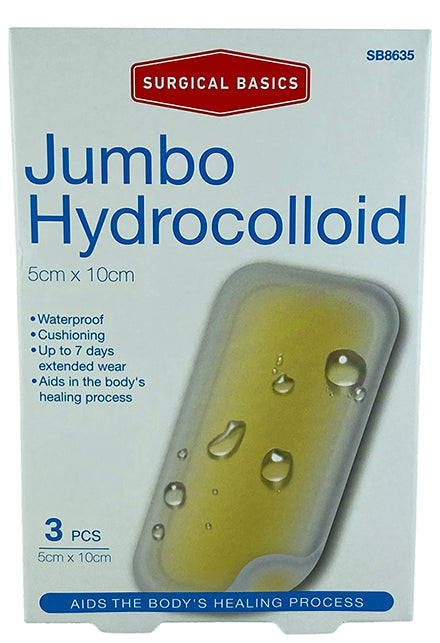 Surgical Basics Hydrocolloid Jumbo 5 X 10cm 3pk