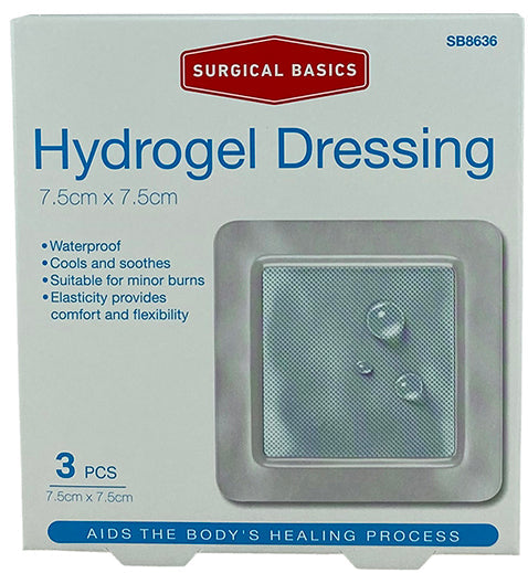 Surgical Basics Hydrogel Dressing 7.5 X 7.5cm 3pk
