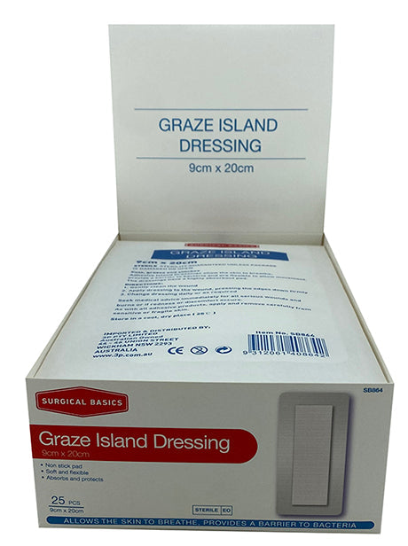 Surgical Basics Graze Island Dressing 9 X 20cm Display of 25