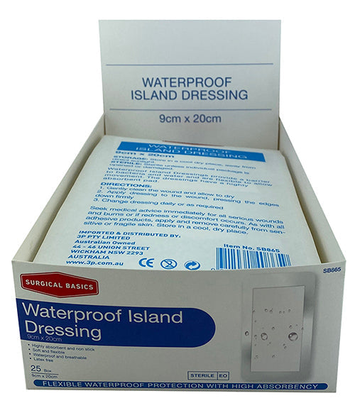 Surgical Basics Waterproof Island Dressing 9 X 20cm Display of 25