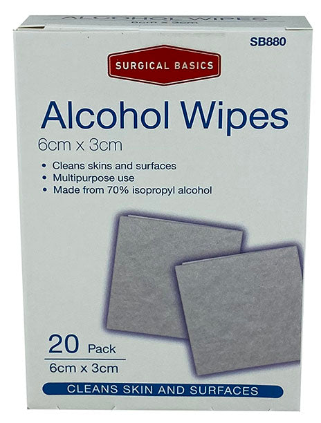 Surgical Basics Alcohol Wipes 20 Per Pack