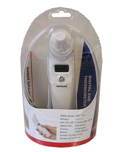 Surgical Basics Thermometer Digital Ear (20 Probe Covers &amp; Case)