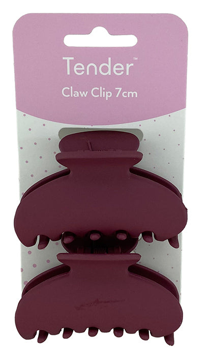 3P Tender Claw Clip Small Burgundy 2pk