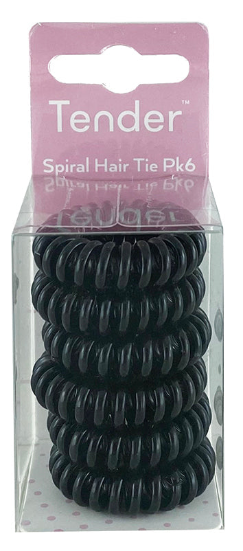 Tender Spiral Hair Ties 6 Pack