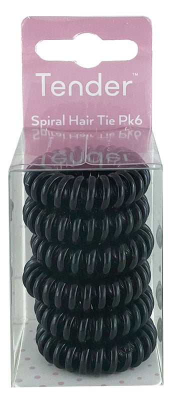 Tender Spiral Hair Ties 6 Pack