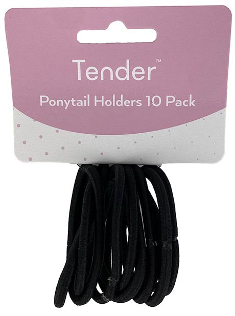 Hair Elastic Thick Black Card 10