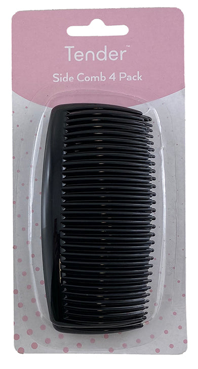 3P Tender Side Comb Black 4pk