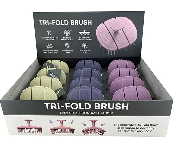3P Tender Tri Fold Brush (3 Colours) Display Of 12