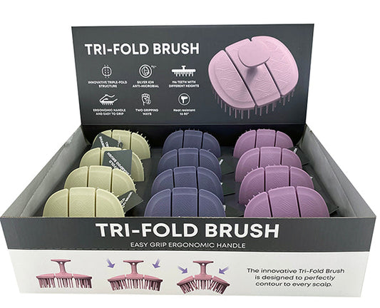 3P Tender Tri Fold Brush (3 Colours) Display Of 12