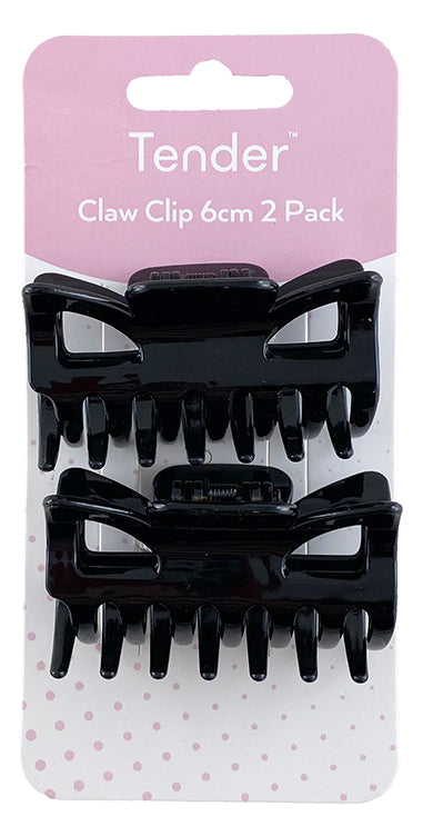 Tender Claw Clip Black 2 Pc 6cm