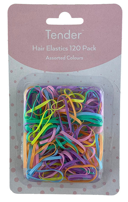 Tender No Tears Elastics Assorted Colours 120 Pack