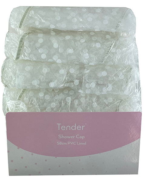 Tender Vinyl Shower Cap 6 Pack Plain
