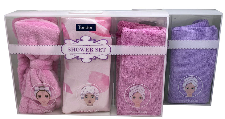 Shower Set 3pce Pink Purple
