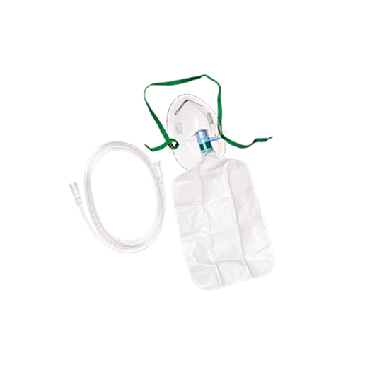 Oxygen Mask with Reservoir Bag - Non-Rebreathing - Elongated Shape