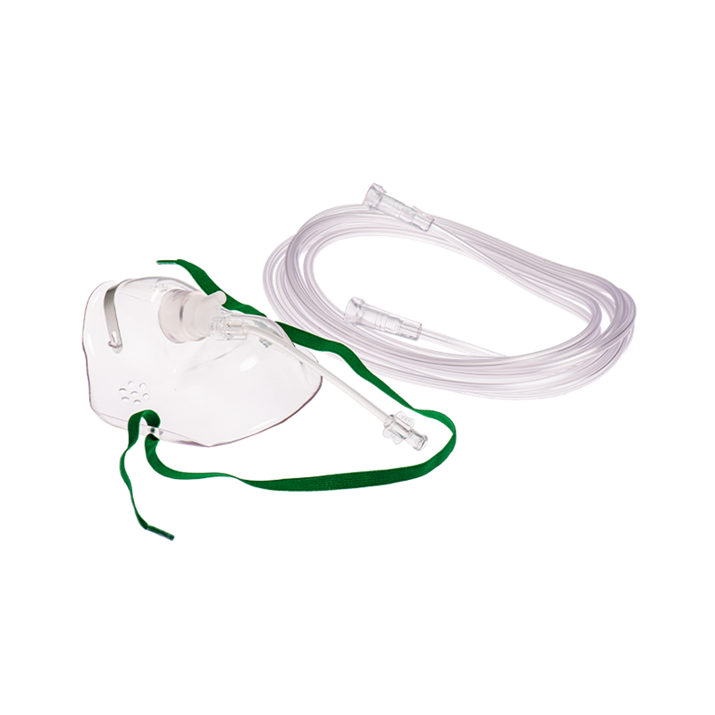 Capnography Cut-Down Mask - CO2 Sample Line Outlet, 3m Clear Oxygen Tubing