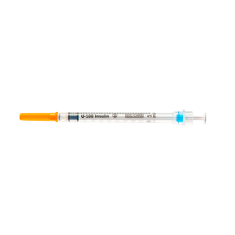 Insulin Syringe with Retractable Safety Needle, 29G x 8mm (1mL)