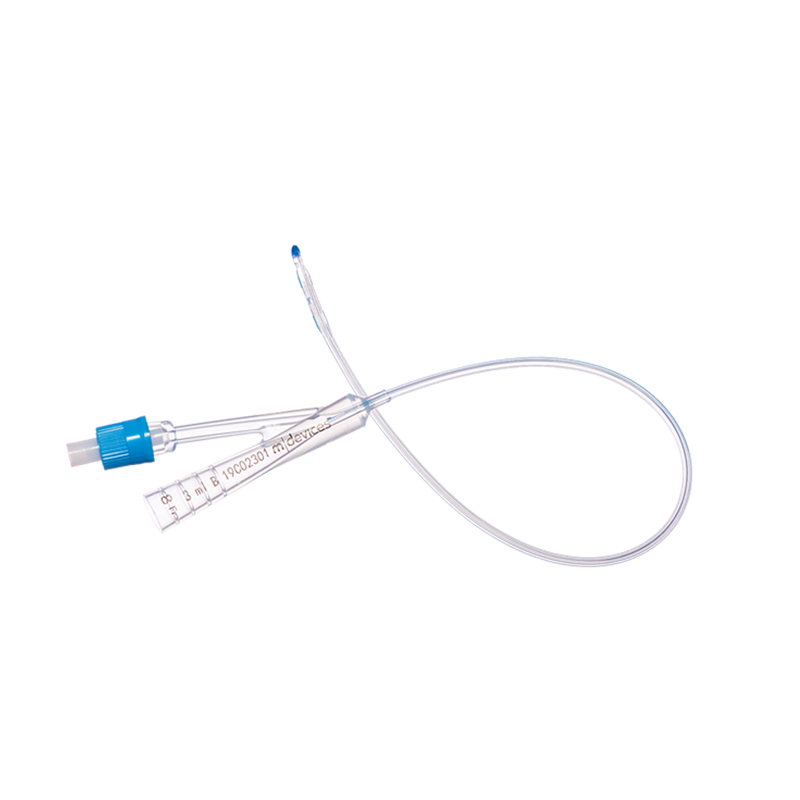 2-Way Foley Catheter, Standard Tip, 33cm with 3ml Ballon (Paediatric),  8 Fr(Light Blue)