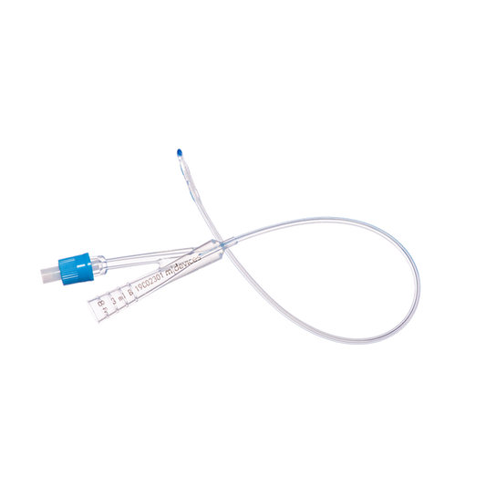 2-Way Foley Catheter, Standard Tip, 33cm with 3ml Ballon (Paediatric),  8 Fr(Light Blue)