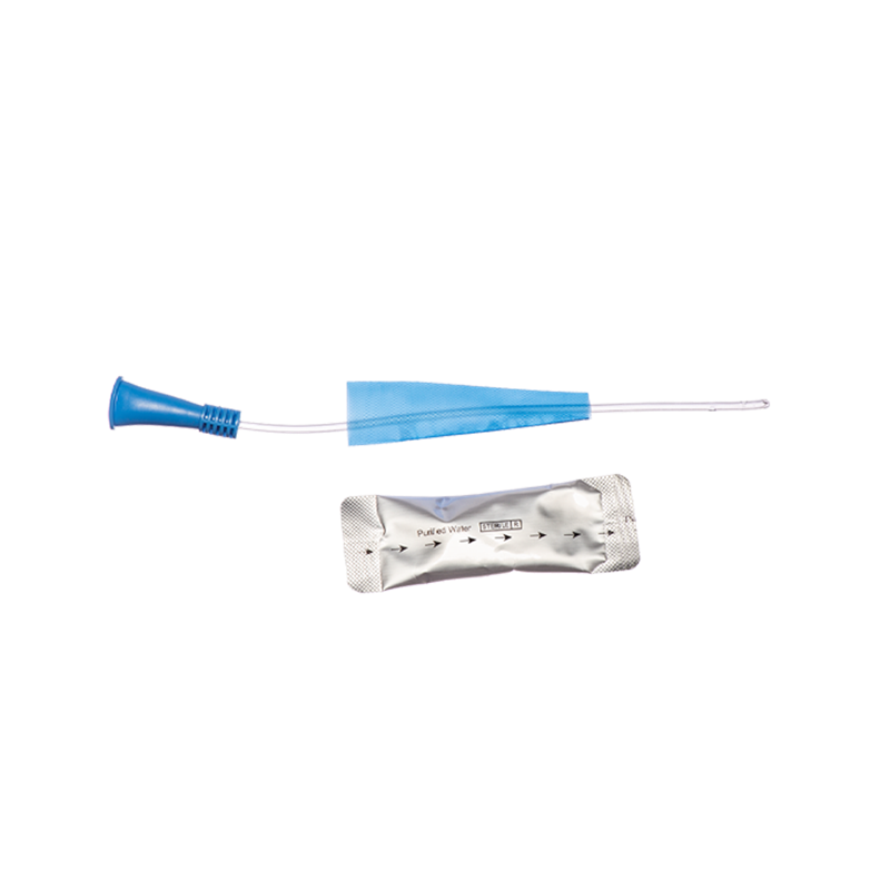 Hydrophilic Nelaton Catheter with Water Sachet, 18cm (Female), 8Fr (Light Blue)