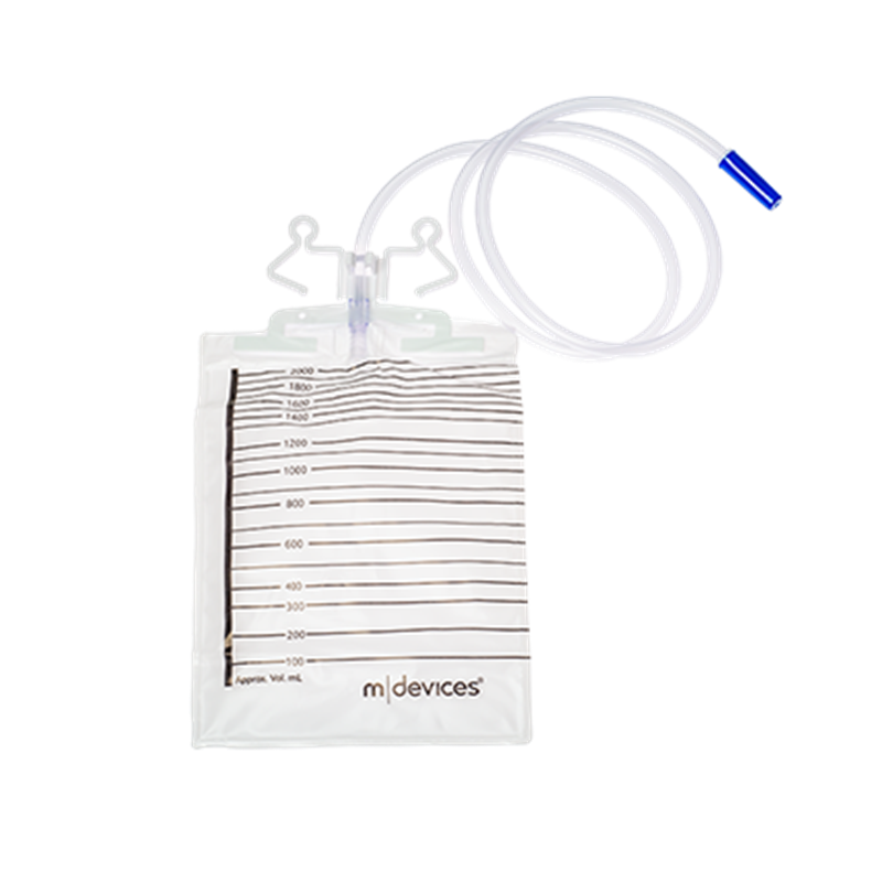 Urine Bag - 2000mL Non-Return Valve with Hanger 120cm Tubing (No Outlet)