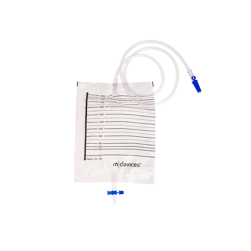 Urine Bag - 2000mL T-Tap Non-Return Valve 110cm Tubing