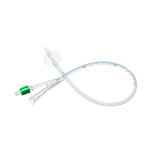 2-Way Foley Catheter, Open Ended, 40cm with 10mL Balloon,  14Fr (Green)